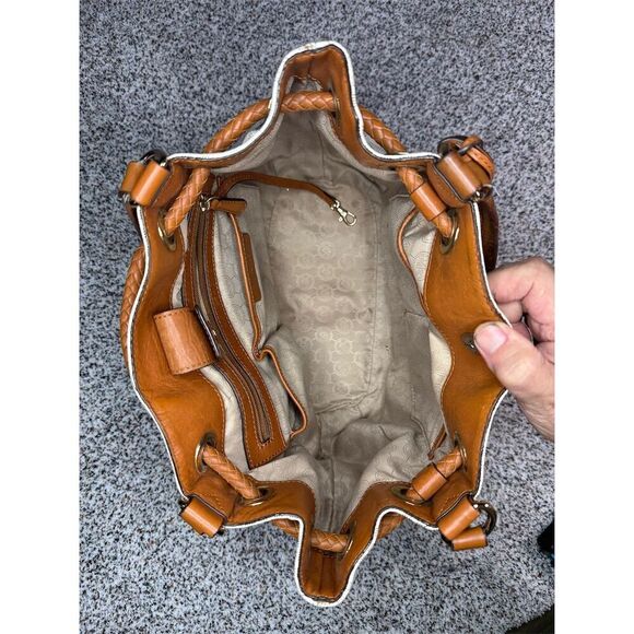 Michael Kors Jet Set Large Tote Bag Vanilla Cream Signature MK - Picture 11 of 12